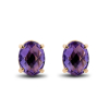 Gold Earrings With Amethysts