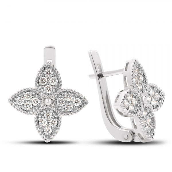 White Gold Earrings  Lily with Diamonds