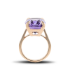 Gold Ring With Amethyst And Diamonds Lavender in Gold