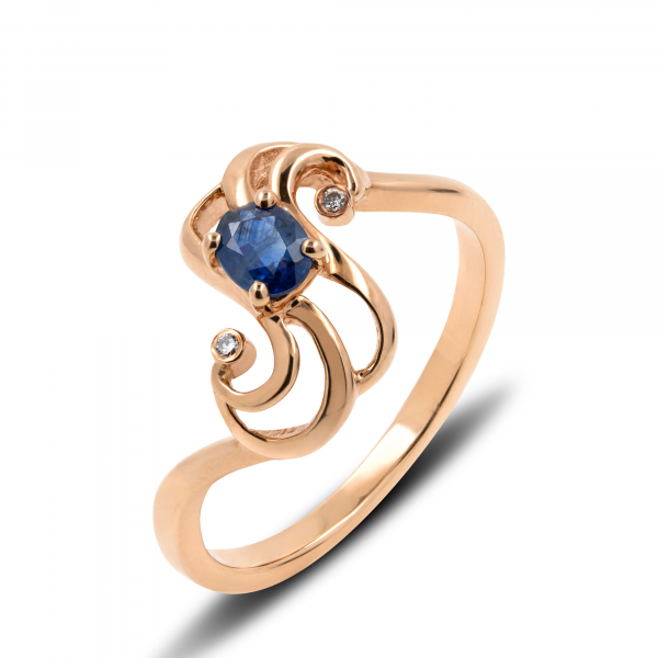 Golden Sapphire Ring Night Star