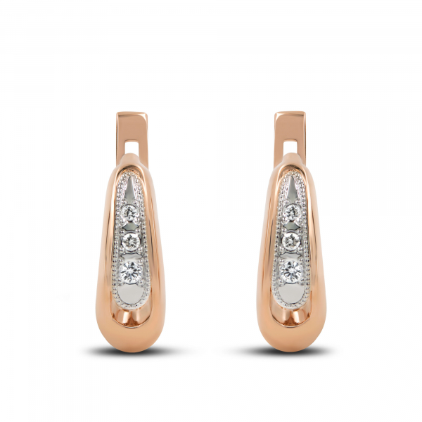 Gold Earrings With Diamonds  Drops of Light