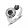Gold ring with spinel and diamonds
