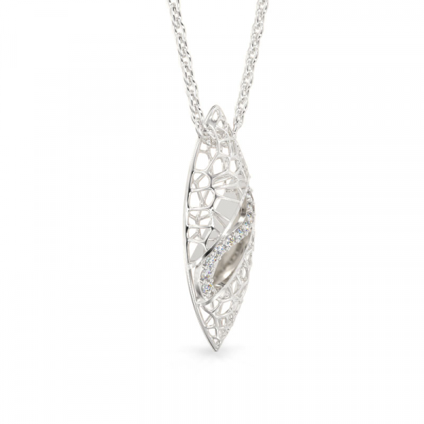 Ficus Leaf White Gold Pendant