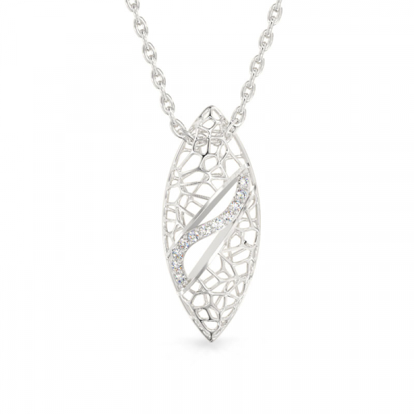Ficus Leaf White Gold Pendant