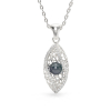 Seashell With Pearl  White Gold Pendant