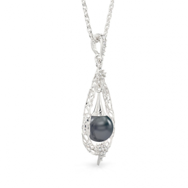 Pearl Drop White Gold Pendant