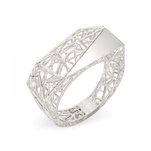 Charming Spider Web White Gold Ring 