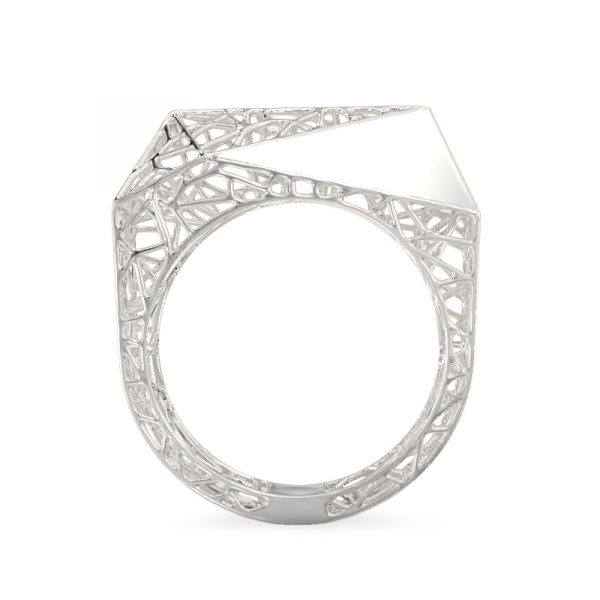 Charming Spider Web White Gold Ring 