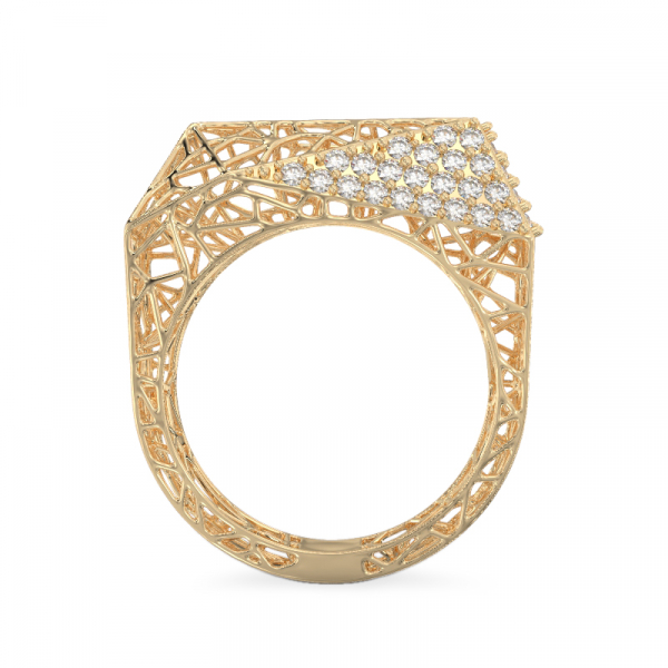 Spider Web Yellow Gold Ring 