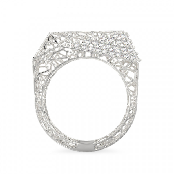 Spider Web White Gold Ring 