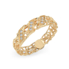 Coral Ring With Diagonal From Yellow Gold