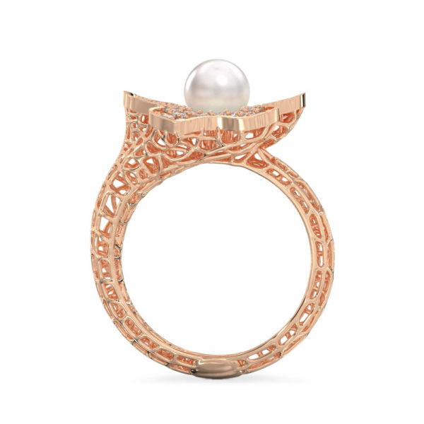 Rose Gold Ring with Flower