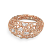Coral Ring With Dew Drops From Rose Gold
