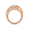 Coral Ring With Dew Drops From Rose Gold