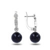 Gold Earrings With  Blue Aventurine
