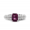 Кольцо из белого золота с гранатом и бриллиантами