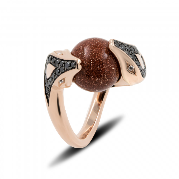 Gold Ring Snakes With Aventurine