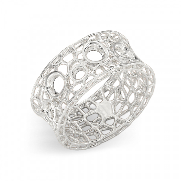 Coral BubblesRing From White Gold