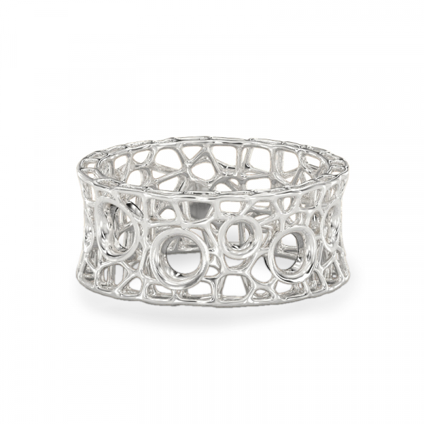 Coral BubblesRing From White Gold