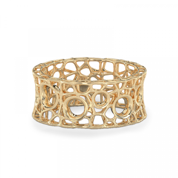 Coral BubblesRing From Yellow Gold 