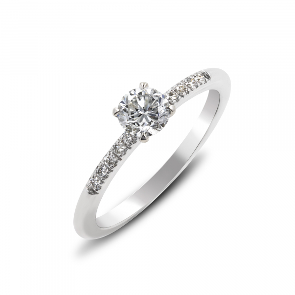 Кольцо из белого золота с лабораторным бриллиантом