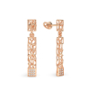 Coral Sticks With Squares Earrings From Rose Gold