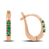 Elegant Gold Earrings With Emerald