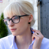 Gold Plated Earrings Clover With Onyx