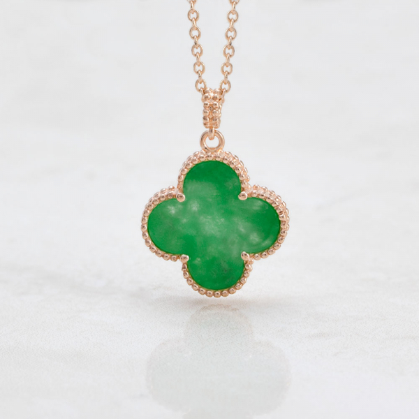 Gold Plated Pendant With Jade