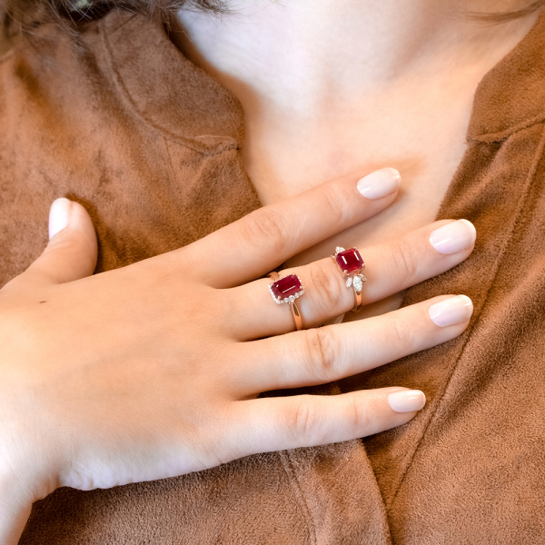 Gold Ring With Ruby And Diamond