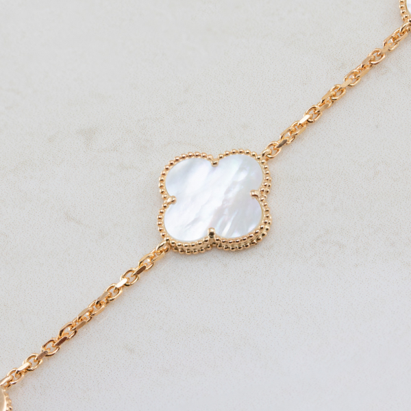 Gold Bracelet With White Mother-of-pearl