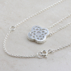 Silver Necklace Clover With White Mother-of-pearl