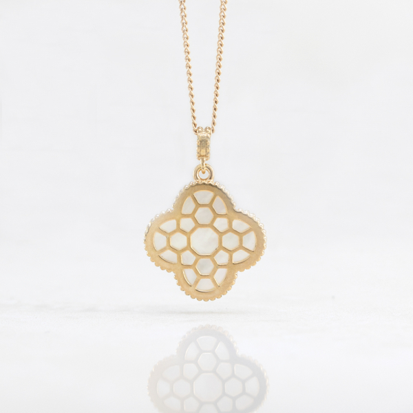 Gold Pendant With White Mother-of-pearl