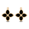 Gold Platted Earrings Black Lily Flower