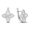 Silver Earrings  White Lily Flower 