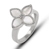 Silver Ring White Lily Flower