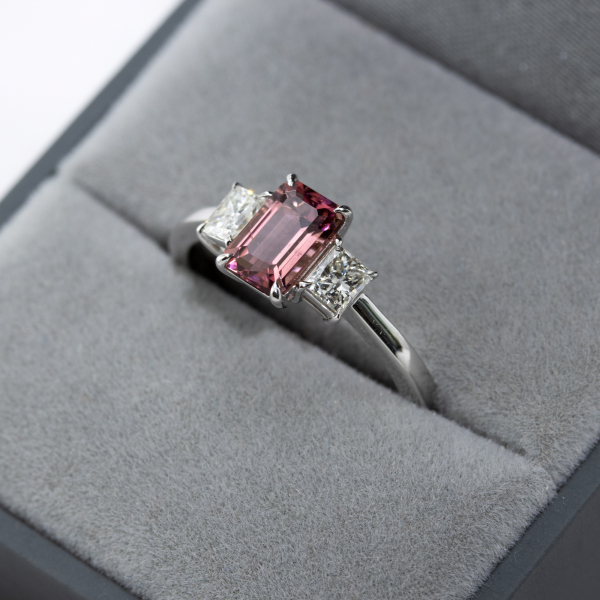 Gold Ring With Pink Tourmaline And Diamonds