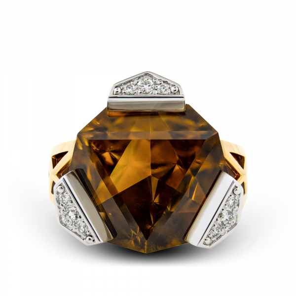 Gold Ring With Brown Topaz