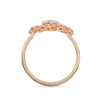 Elegant Leaf With Heart Rose Gold Ring