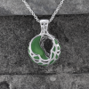 Silver Pendant With Green Enamel