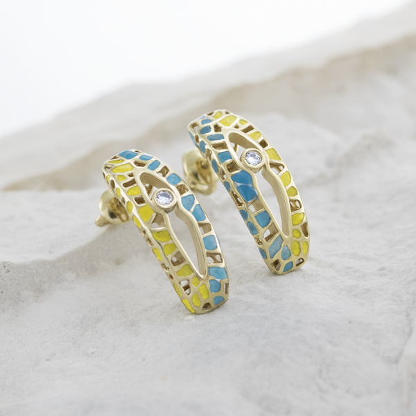 Kullatud kõrvarõngad emailiga