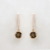 Gold Earrings With Topaz and Diamonds